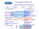 Website Snapshot of Universal Valve Co., Inc.